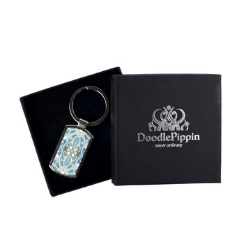 'Suzanne' Art Deco Handprinted Keyring, 7 of 10