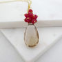 Rutilated Quartz And Ruby Pendant Necklace, thumbnail 1 of 6