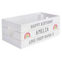 Personalised Rainbow White Wooden Storage Crate, thumbnail 2 of 4