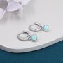 Sterling Silver Dangling Green Opal Hoop Earrings, thumbnail 7 of 12