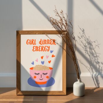 Girl Dinner Energy Illustrated Friendship Print, 8 of 8