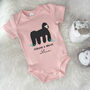 Strong And Brave Gorilla Personalised Jungle Babygrow, thumbnail 4 of 8