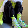 Striped Sporty Ribbed Cotton Socks: Unisex Tennis Socks, thumbnail 6 of 7