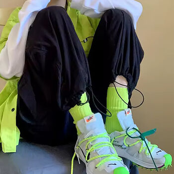 Striped Sporty Ribbed Cotton Socks: Unisex Tennis Socks, 6 of 7