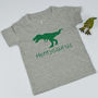 'Dinosaurus' Personalised Dinosaur Name Kid's T Shirt, thumbnail 4 of 6
