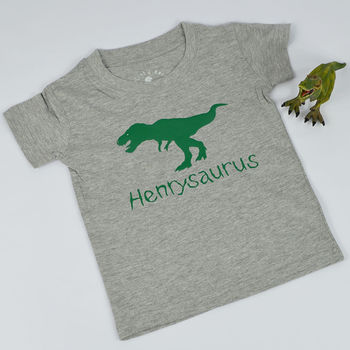 'Dinosaurus' Personalised Dinosaur Name Kid's T Shirt, 4 of 6