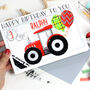 Personalised Red Tractor Age Birthday Card, thumbnail 1 of 8