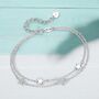 40th Birthday Solid Sterling Silver Four Star Bracelet, thumbnail 2 of 3