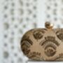 Valeria Gold Embroidered Embellished Oval Clutch Bag, thumbnail 6 of 8