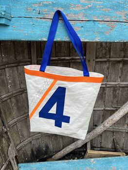 Genoa Upcycled Sailcloth Tote Bag, 6 of 8