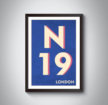 N19 Holloway, Tufnell Park London Postcode Print, 11 of 11