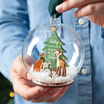 Woodland Animals Baby Details Bauble, 4 of 7