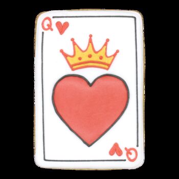 Biscuiteers Hand Iced Personalised Queen Of Hearts Biscuit Card, 5 of 5