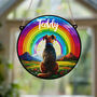 Lakeland Terrier Rainbow Bridge Stained Glass Effect Suncatcher, thumbnail 1 of 5
