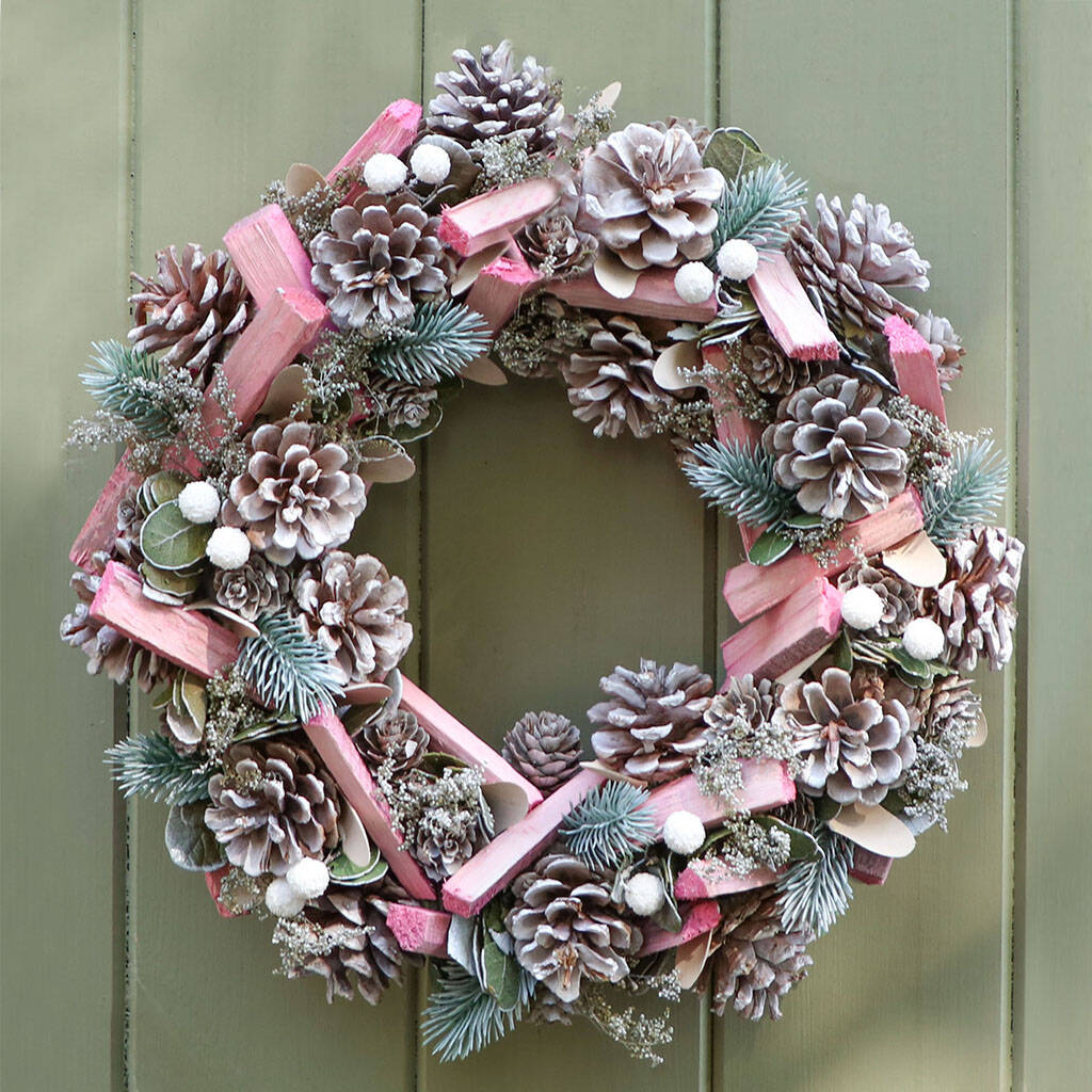 Handmade Spring Pink Front Door Wreath, 1 of 5