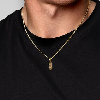 Tag Personalised Men's Necklace 18 K Gold Plated Steel, 2 of 9