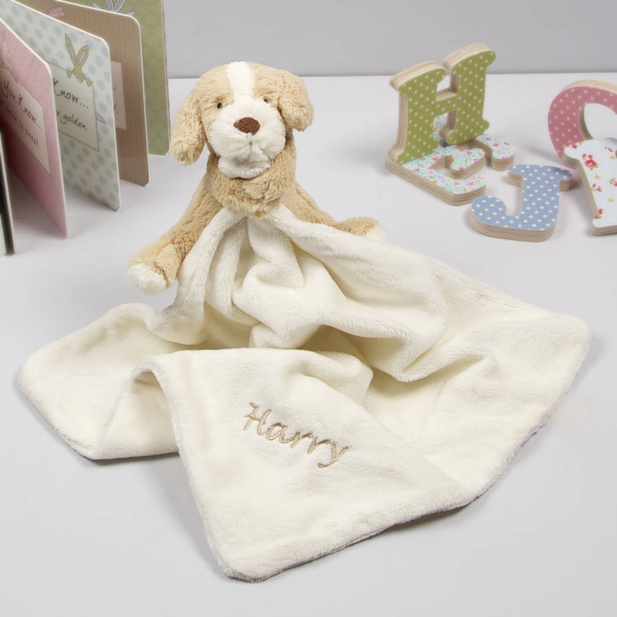 Personalised Soppy Puppy Soother Blanket By The Alphabet Gift Shop