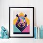 Graphic Hippopotamus Illustration Art Print, thumbnail 4 of 4