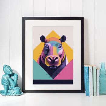 Graphic Hippopotamus Illustration Art Print, 4 of 4