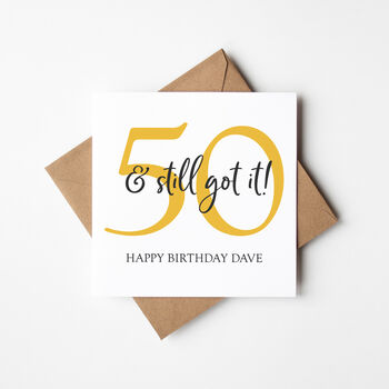 50th Birthday Card Choose Colour And Text, 3 of 5