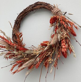Small Autumn Dried Flower Wreath, 3 of 6