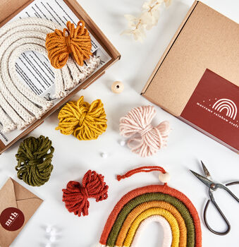Make Your Own Autumn Macrame Rainbow Craft Kit, 2 of 8