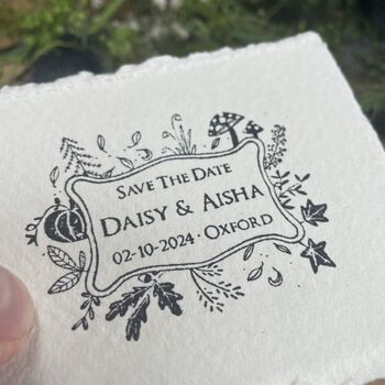 Personalised Autumn Wedding Rubber Stamp, 6 of 9