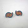 Rainbow Wooden Eco Stud Earrings, thumbnail 3 of 5