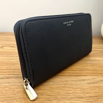 Faux Leather Purse In Dark Blue, 2 of 3