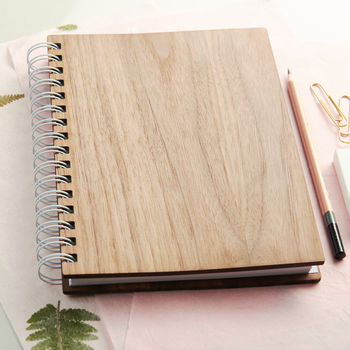 Personalised 'Musical Notes' Gold Walnut Notebook, 5 of 5