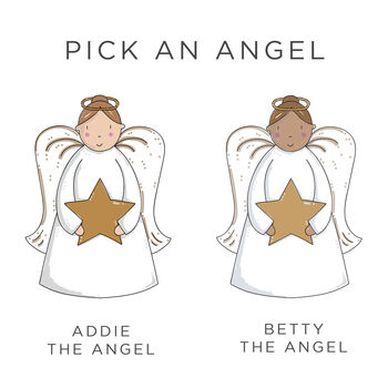 Personalised Angel Tree Decoration Christmas Card, 2 of 6
