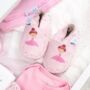 Fairy Ballerina Baby Gift Set – Barefoot Shoes, Booties And Bibs, thumbnail 4 of 12