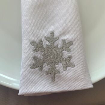 Embroidered Snowflake Napkin, 2 of 2