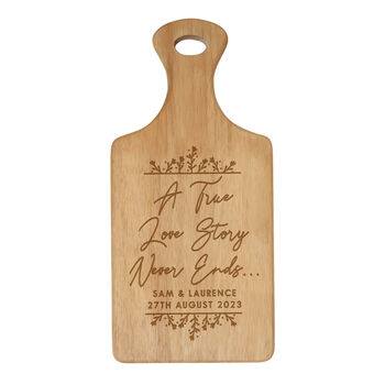 Personalised True Love Story Wooden Paddle Board, 4 of 4