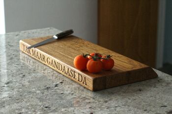 Personalised Solid Oak Chamfered Edge Chopping Board, 3 of 8