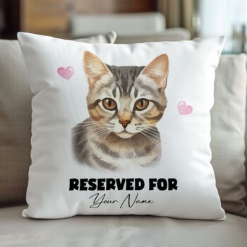 Personalised European Shorthair Cat Reserved For Cushion Cover, 2 of 2