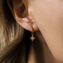 Elsa. Gold Plated Pavé Star Hoop Earrings, thumbnail 1 of 5