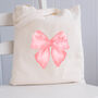 Personalised Peach Stripe Bow Bag, thumbnail 2 of 3