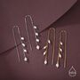 Sterling Silver Genuine Fresh Water Pearl Cascade U Shape Threader Earrings, thumbnail 7 of 10