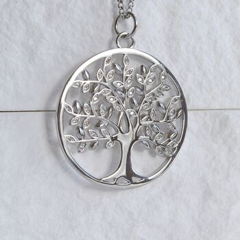 Tree Of Life Charm Necklace 925 Sterling Silver With Zircon Happy Mothers Day Gift, 4 of 7