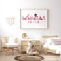 Personalised Pink Woodland Animal Name Print, thumbnail 2 of 6