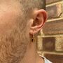 Silver Tigers Eye Dangle Hoop Earring For Men, thumbnail 10 of 11