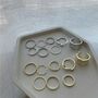 Eight Piece Multi Size Stackable Band Cuff Rings, thumbnail 5 of 6