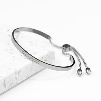Personalised Silver Plated Affirmation Bangle Bracelet, 6 of 6