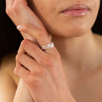 Silver Statement Feather Ring, 4 of 9