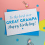 Birthday Card For Great Grampa Grampy Grandad Gramps, thumbnail 2 of 4
