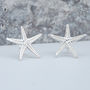 Hand Crafted Sterling Silver Starfish Earrings, thumbnail 2 of 6