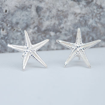 Hand Crafted Sterling Silver Starfish Earrings, 2 of 6