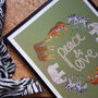 Peace And Love Illustrated Animal Print, thumbnail 5 of 12