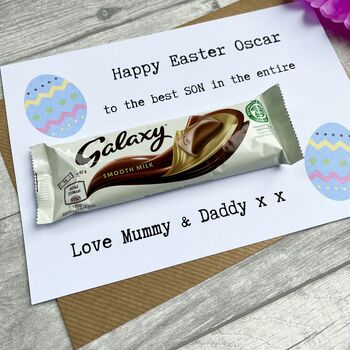 Personalised Children's Galaxy Easter Chocolate Card, 2 of 2
